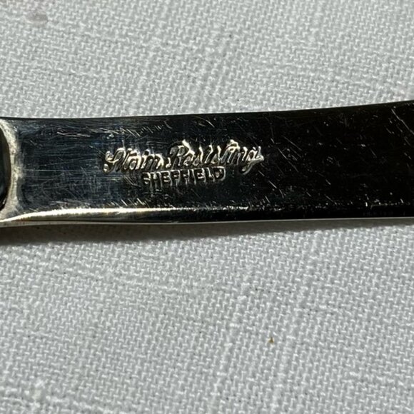 Vintage Sheffield boxed 6 silver-plated tea knives turquoise Bakelite handles - Picture 4 of 6